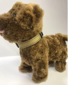 Adjustable Reflective Nylon Webbing Dog Collar (Option: Dark Khaki Cloth Color-L)